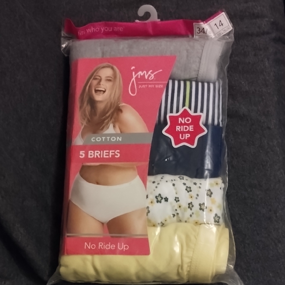 Just My Size Women's Briefs in Gray, Blue, Yellow